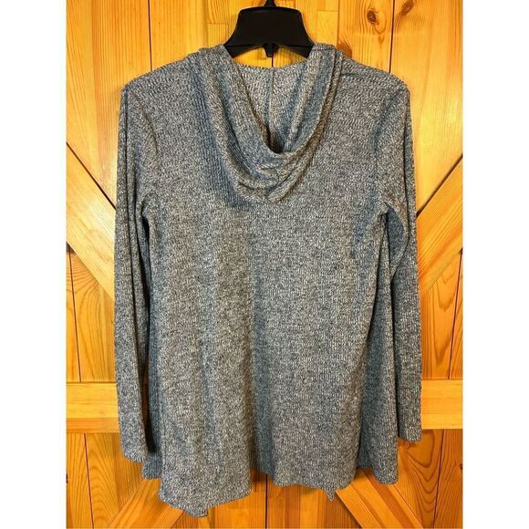 Olive + Oak Waterfall Draped Open Hooded Cardigan Size Small Gray (8106) - Picture 5 of 5